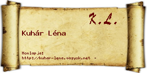 Kuhár Léna névjegykártya